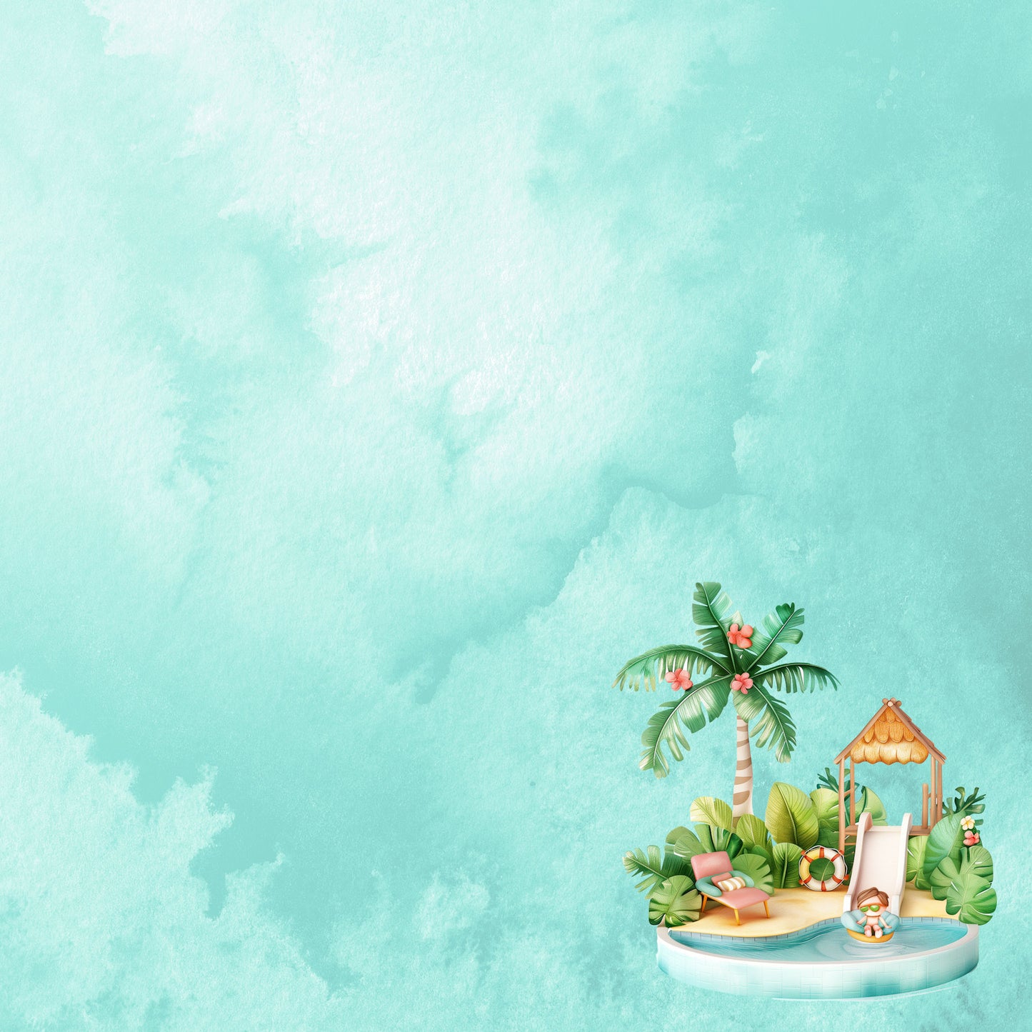 Summer At The Pool Collection 12 x 12 Double-Sided Scrapbook Paper by SSC Designs - 15 Pack