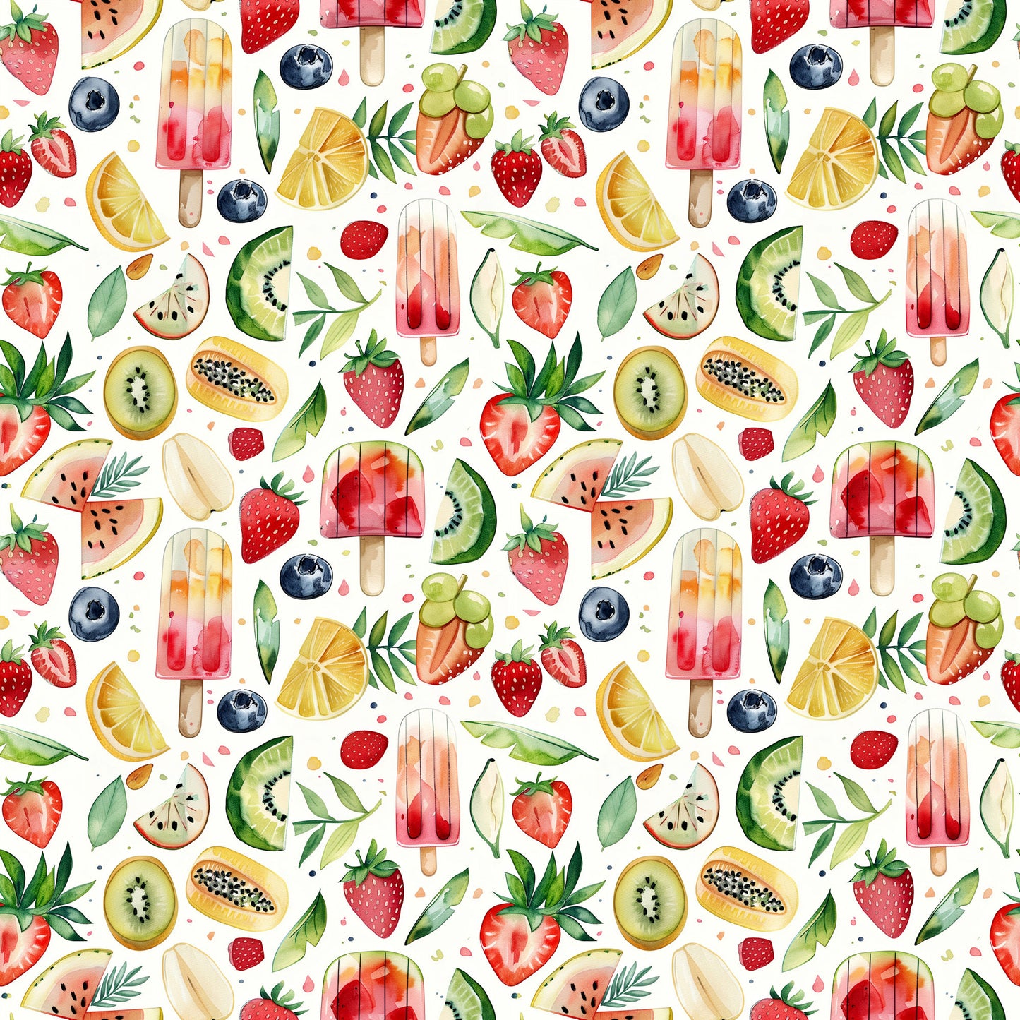 Summer At The Pool Collection Fruit Bars 12 x 12 Double-Sided Scrapbook Paper by SSC Designs - 15 Pack