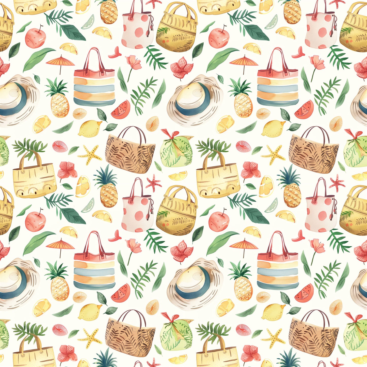 Summer At The Pool Collection Beach Gear 12 x 12 Double-Sided Scrapbook Paper by SSC Designs - 15 Pack