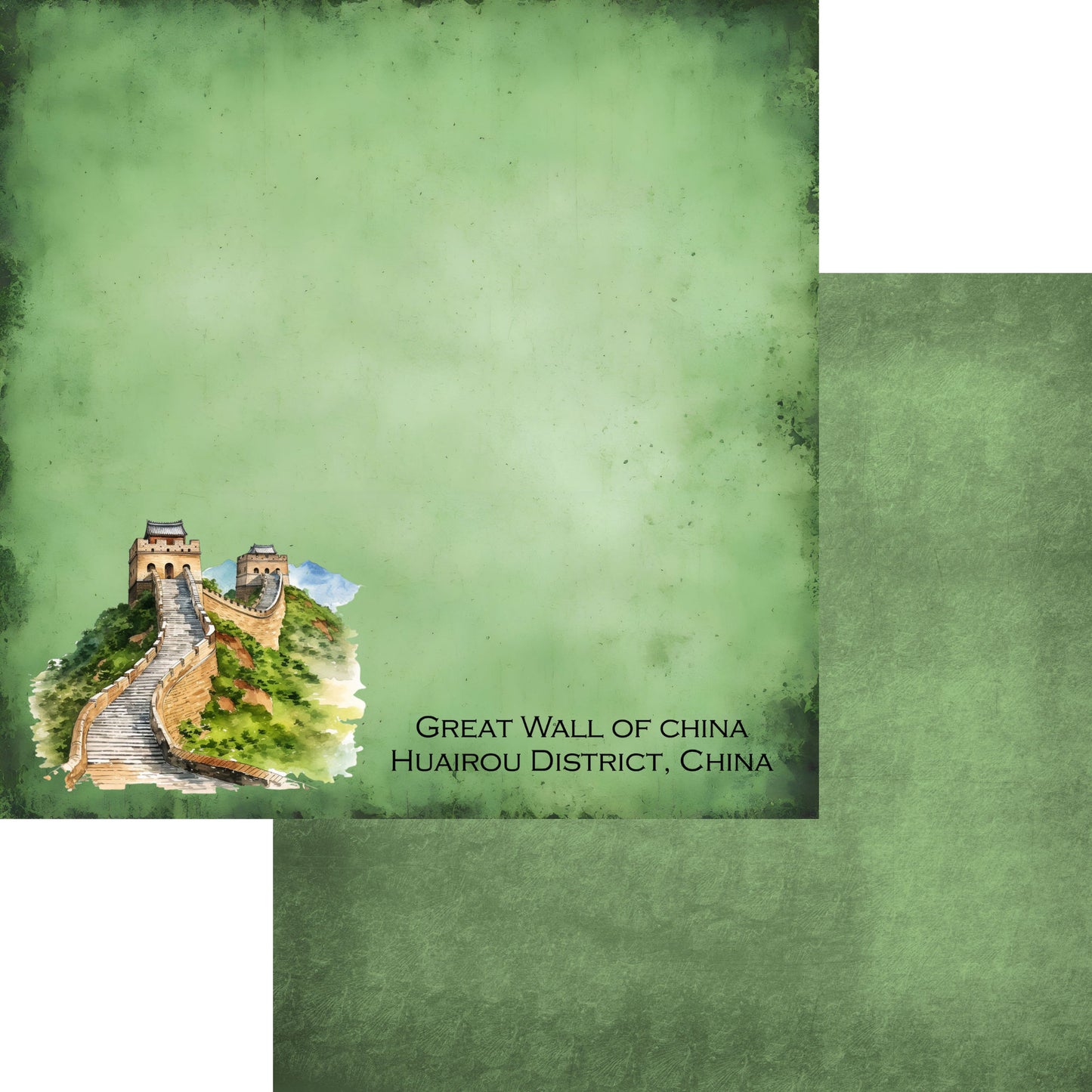 Seven Wonders Collection Great Wall of China 12 x 12 Double-Sided Scrapbook Paper by SSC Designs - 15 Pack