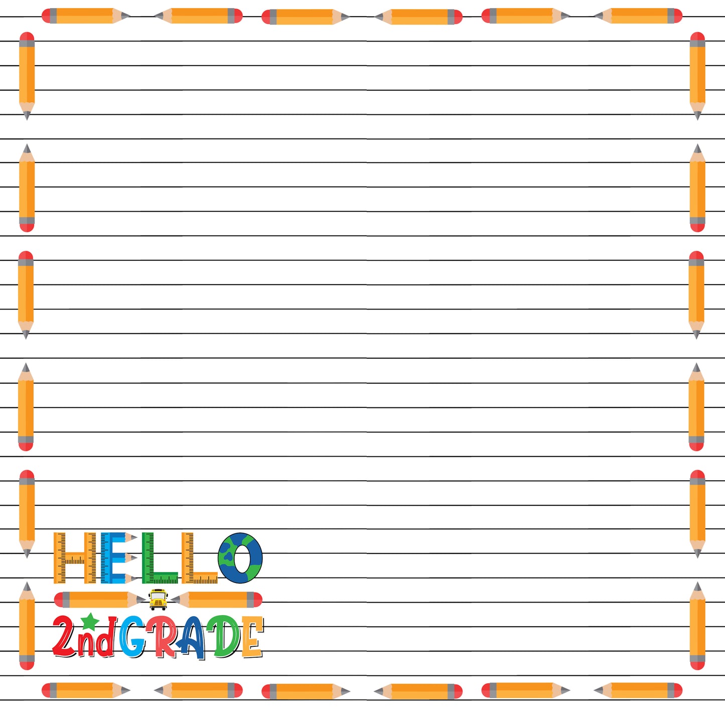 School Years Collection 2nd Grade 12 x 12 Double-Sided Scrapbook Paper by SSC Designs - 15 Pack