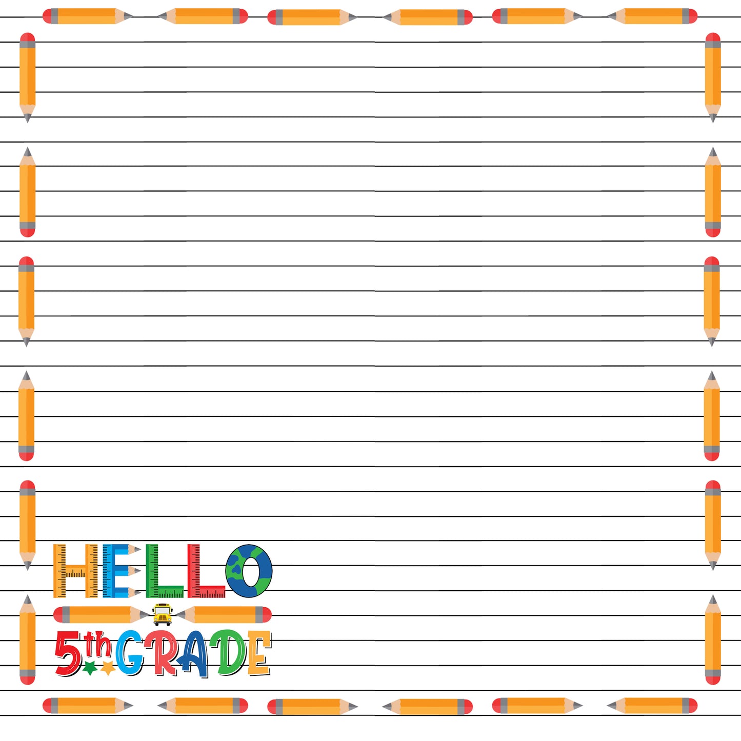 School Years Collection 5th Grade 12 x 12 Double-Sided Scrapbook Paper by SSC Designs - 15 Pack