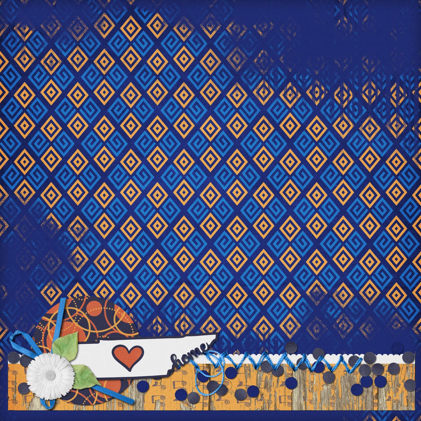 Tennessee Collection Tennessee Borders 12 x 12 Double-Sided Scrapbook Paper by SSC Designs - 15 Pack