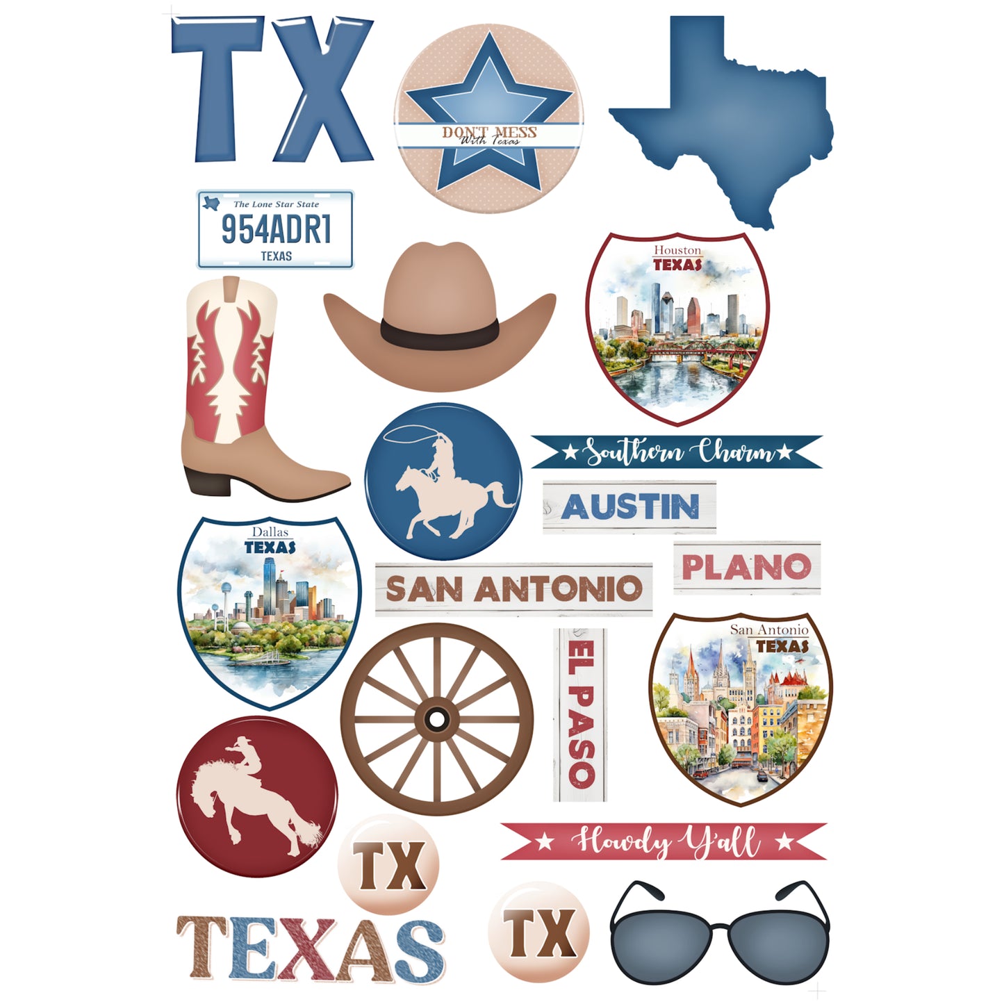 Texas Collection Laser Cut Scrapbook Ephemera Embellishments by SSC Designs - 3 Packs
