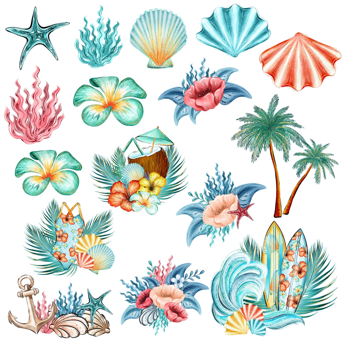 Phantasia Design's Tropics Collection Laser Cut Ephemera Embellishments - 3 Packs