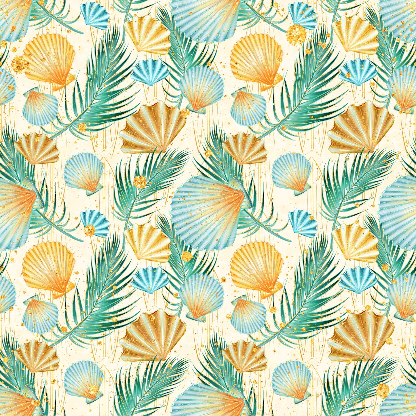 Phantasia Design's Tropics Collection Seashells 12 x 12 Double-Sided Scrapbook Paper - 15 Pack