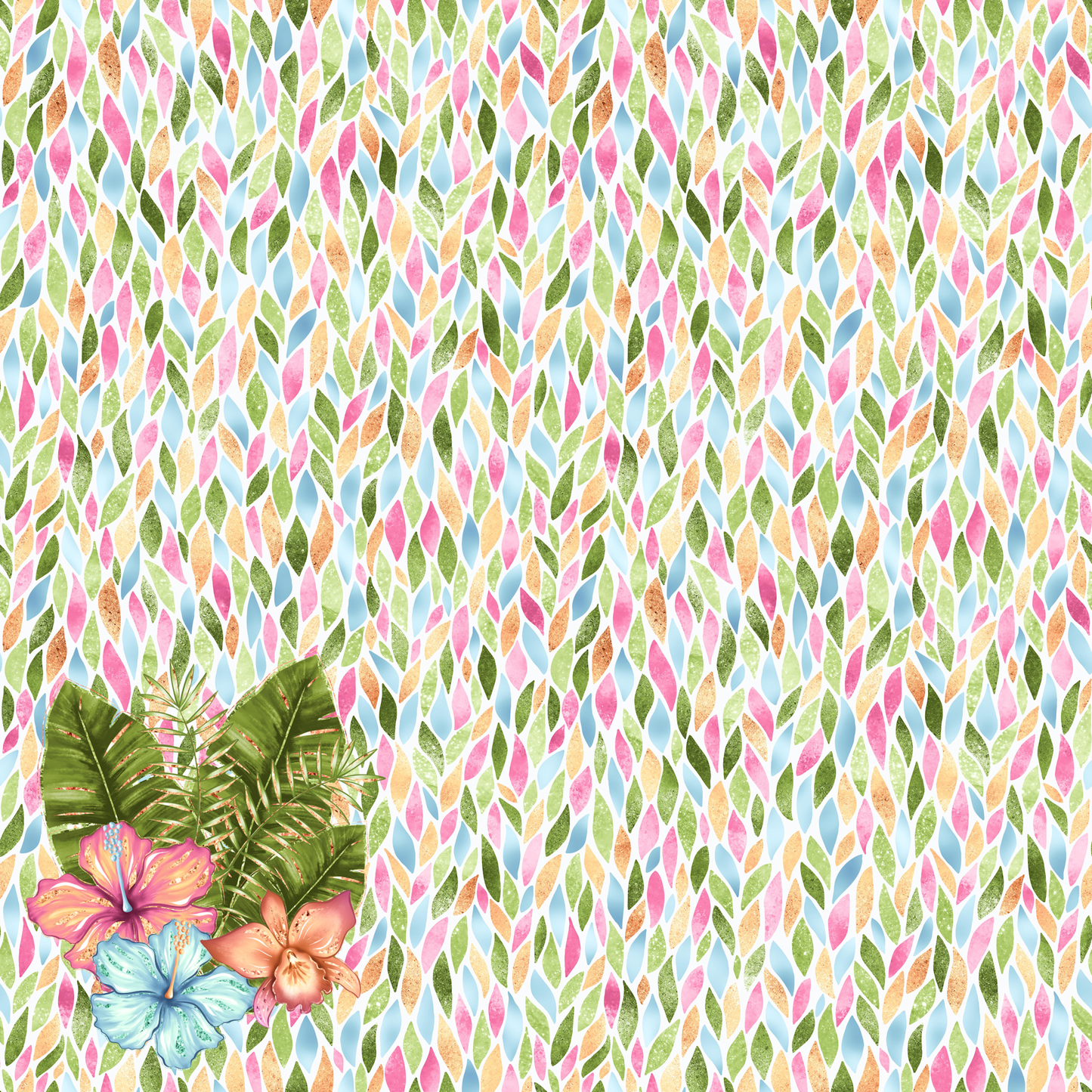 Tropical Bliss Collection Palms 12 x 12 Double-Sided Scrapbook Paper by SSC Designs - 15 Pack