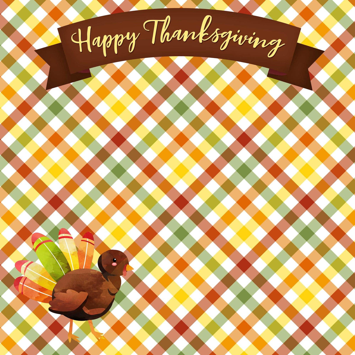 Turkey Time Collection Give Thanks 12 x 12 Double-Sided Scrapbook Paper by SSC Designs