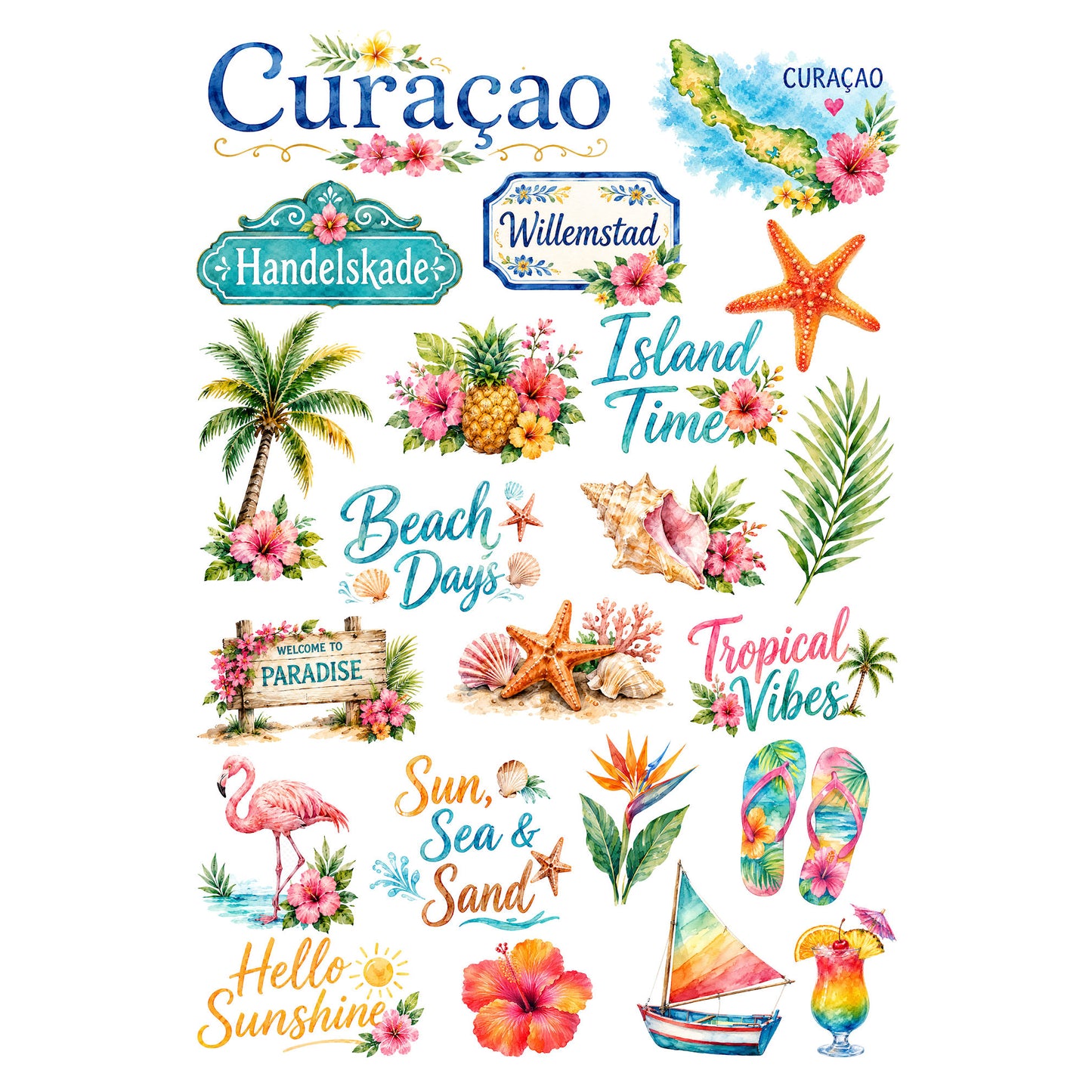 Vacation Vibes Collection Bahamas Laser Cut Scrapbook Ephemera Embellishments by SSC Designs - 3 Packs