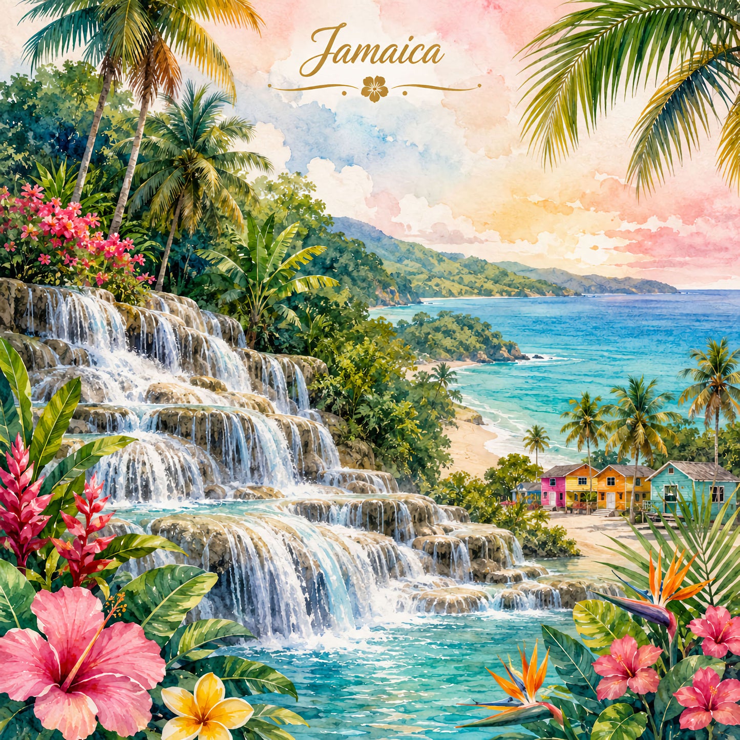 Vacation Vibes Collection Jamaica Vacation 12 x 12 Double-Sided Scrapbook Paper by SSC Designs - 15 Pack
