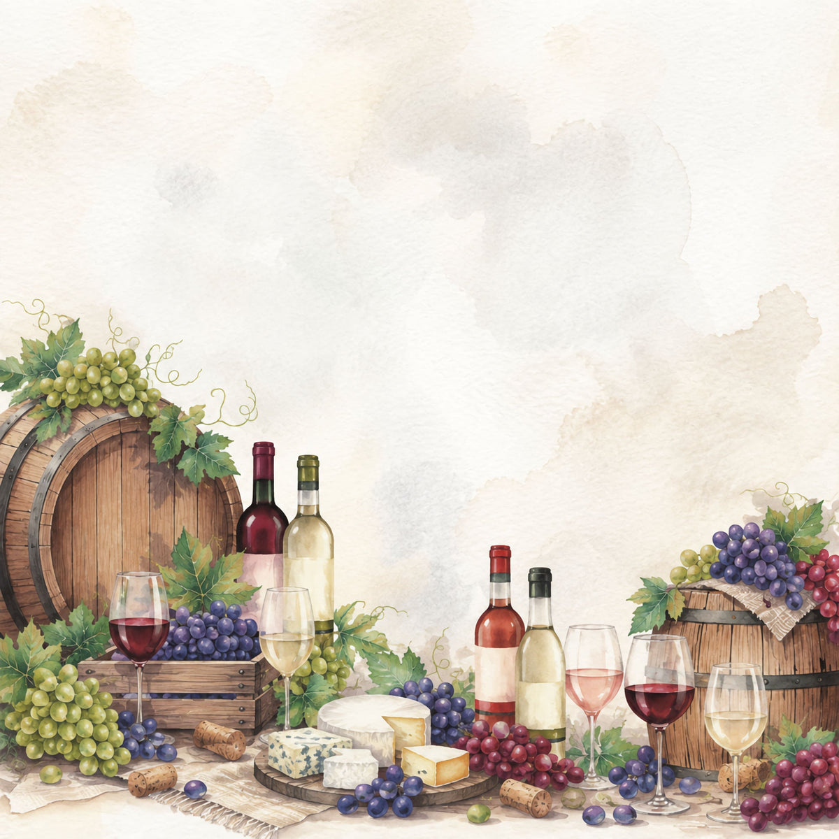 Vineyard Collection Vineyard 12 x 12 Double-Sided Scrapbook Paper by SSC Designs - 15 Pack