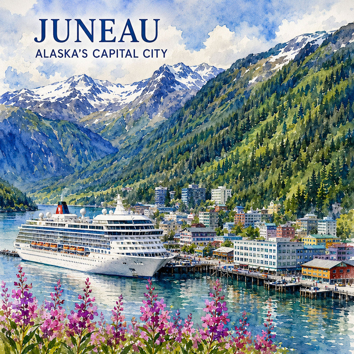Watercolor Alaska Collection Juneau 12 x 12 Double-Sided Scrapbook Paper by SSC Designs - 15 Pack