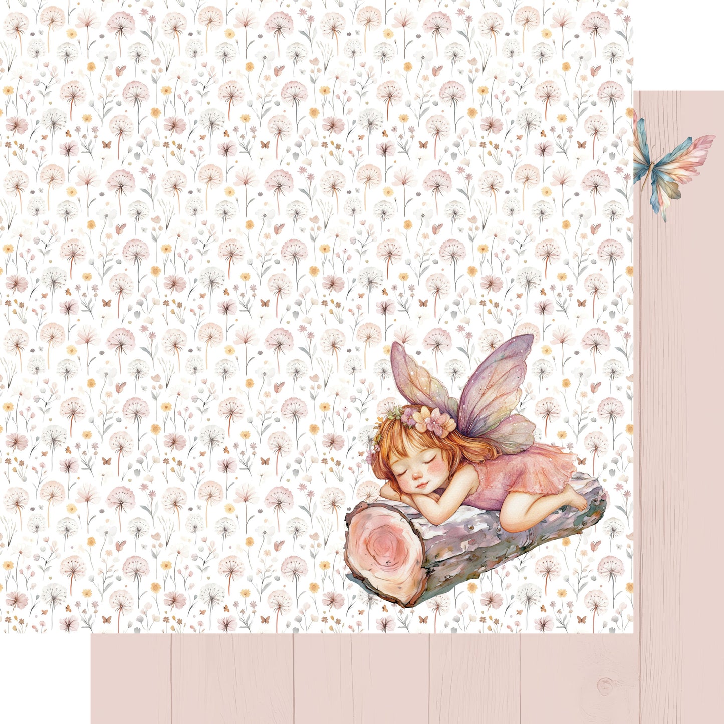 Woodland Fairies Collection Butterfly Dreams 12 x 12 Double-Sided Scrapbook Paper by SSC Designs - 15 Pack