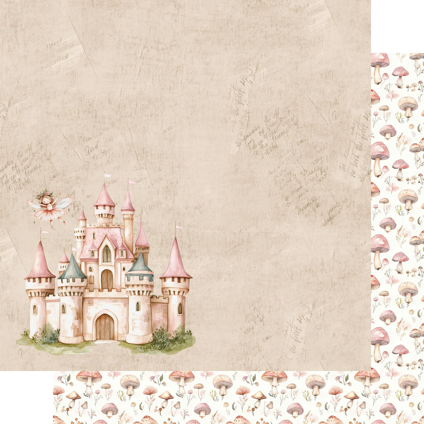 Woodland Fairies Collection Fairy Tale Castle 12 x 12 Double-Sided Scrapbook Paper by SSC Designs - 15 Pack