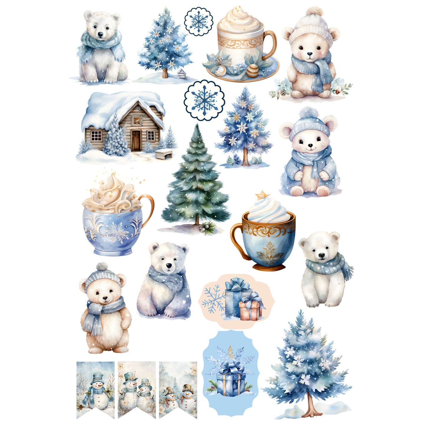 Wonderful Winter Collection Laser Cut Ephemera Embellishments by SSC Designs - 3 Packs