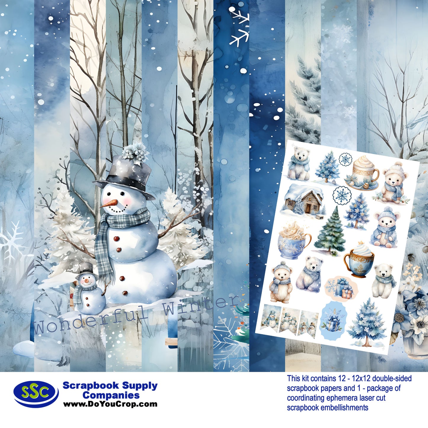 Wonderful Winter 12 x 12 Scrapbook Collection Kit by SSC Designs - 3 Kits