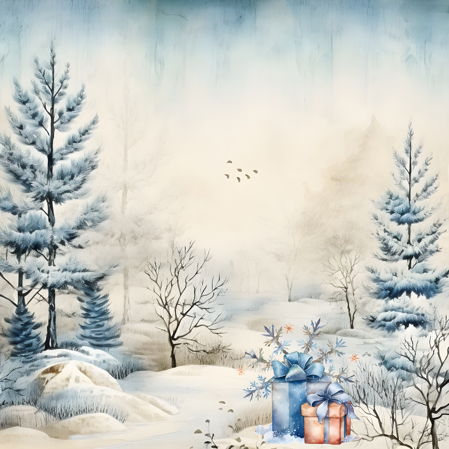 Wonderful Winter Collection Winter Snow People 12 x 12 Double-Sided Scrapbook Paper by SSC Designs - 15 Pack