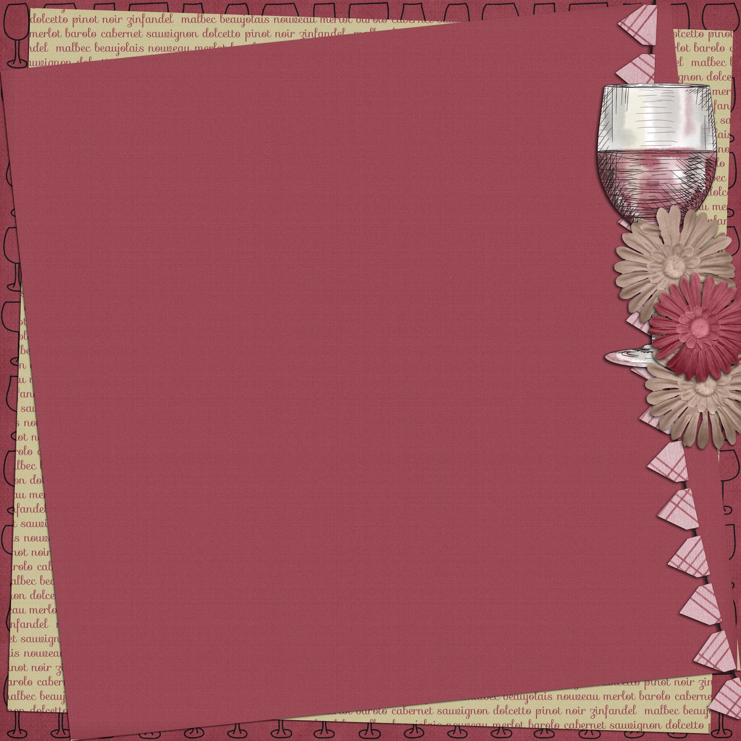 Wine Time Collection Uncorked 12 x 12 Double-Sided Scrapbook Paper by SSC Designs - 15 Pack
