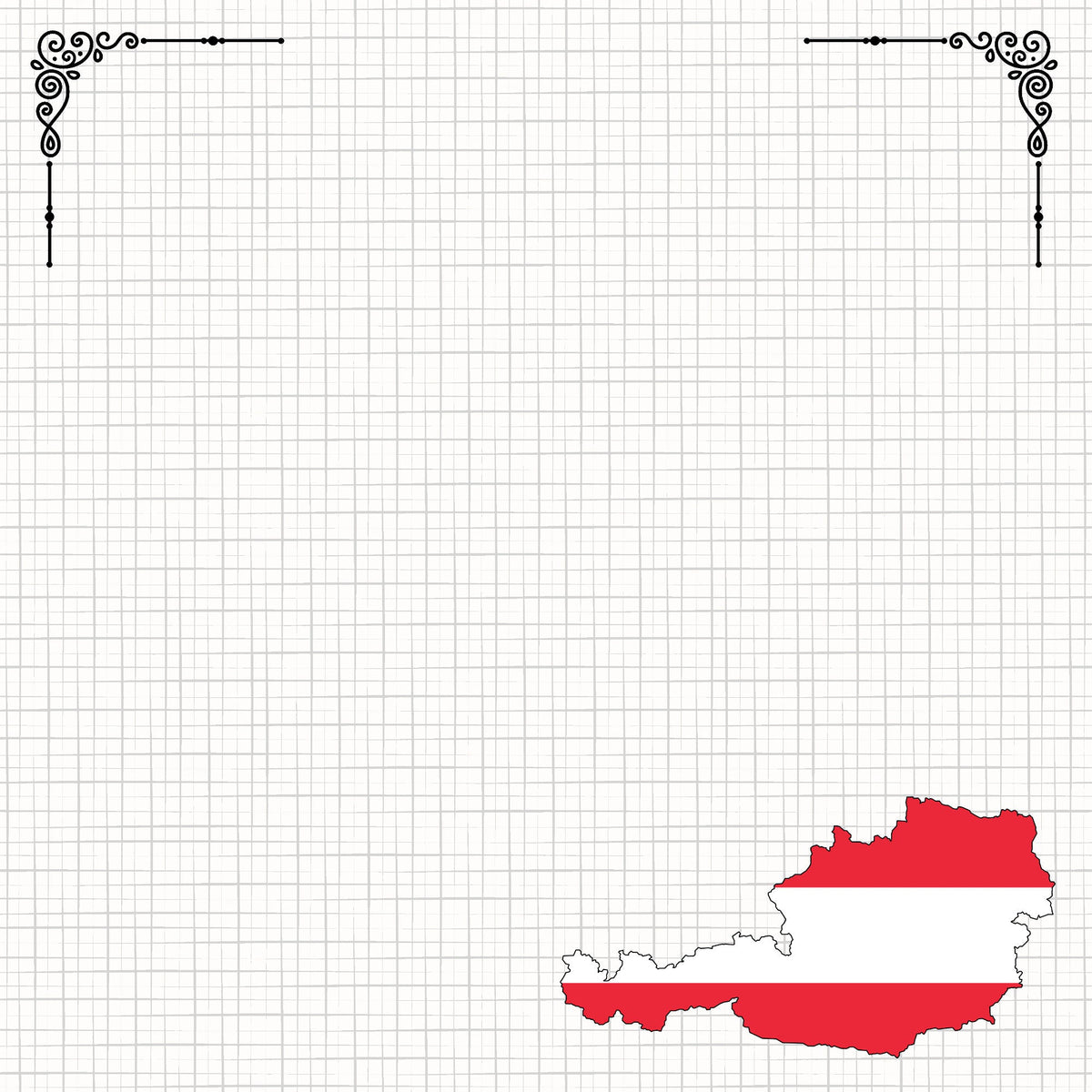 World Traveler Collection Austria Heartbeat 12 x 12 Double-Sided Scrapbook Paper by SSC Designs