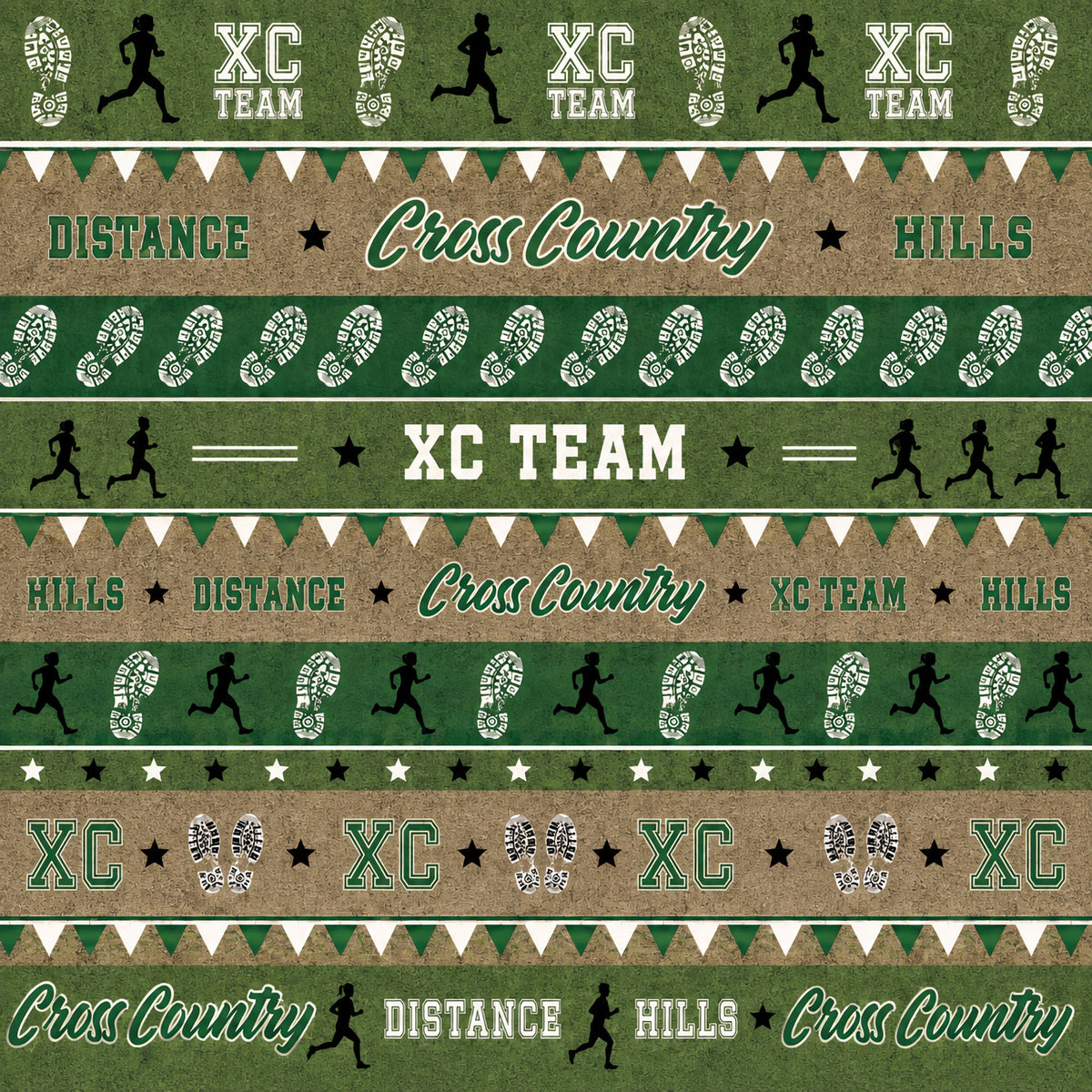 Cross Country Collection XC Team 12 x 12 Double-Sided Scrapbook Paper by SSC Designs - 15 Pack