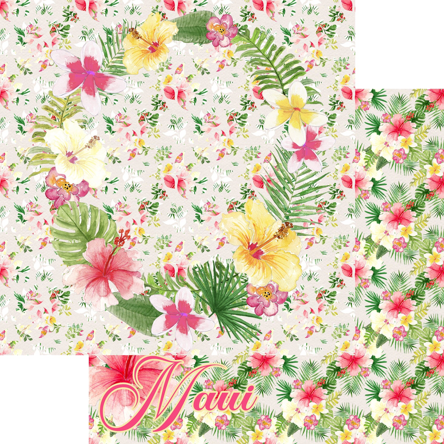 Aloha, Hawaii Collection Maui 12 x 12 Double-Sided Scrapbook Paper - 15 Pack