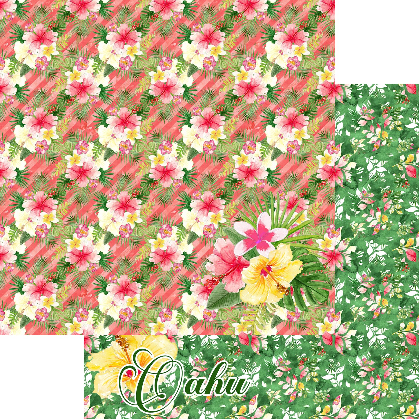Aloha, Hawaii Collection Oahu 12 x 12 Double-Sided Scrapbook Paper - 15 Pack