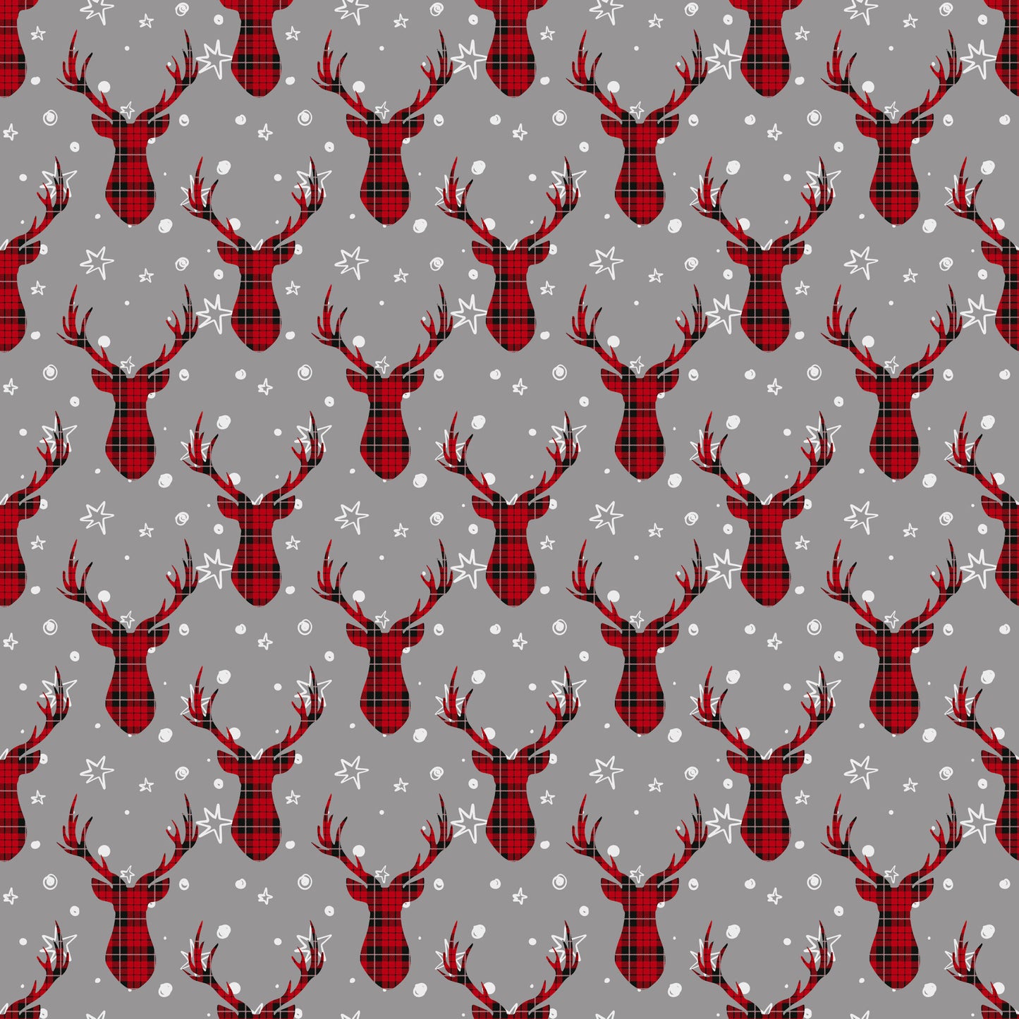 Buffalo Plaid Christmas Collection Reindeer 12 x 12 Double-Sided Scrapbook Paper - 15 Pack