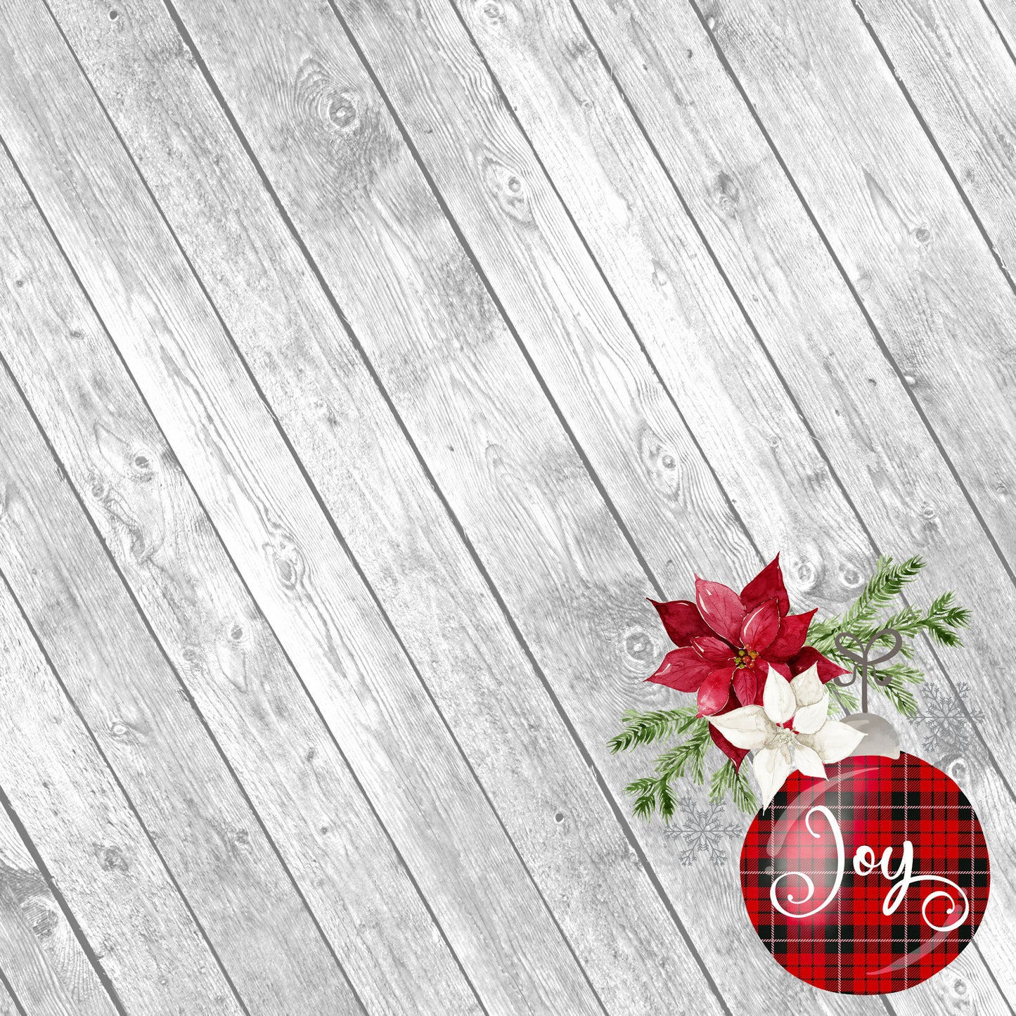 Buffalo Plaid Christmas Collection Joy 12 x 12 Double-Sided Scrapbook Paper - 15 Pack