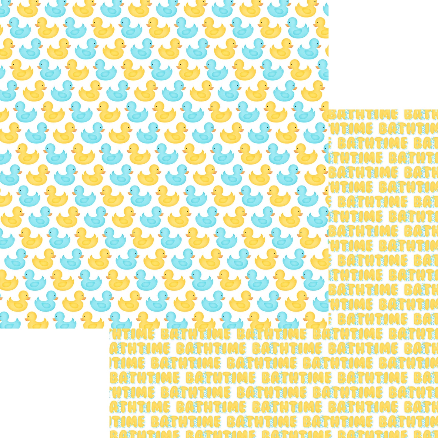 Bathtub Time Boy Collection Rubber Duckies 12 x 12 Double-Sided Scrapbook Paper - 15 Pack