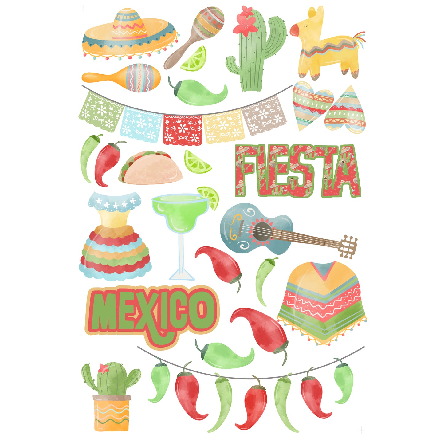 Fiesta Collection Laser Cut Ephemera Embellishments - 3 Packs