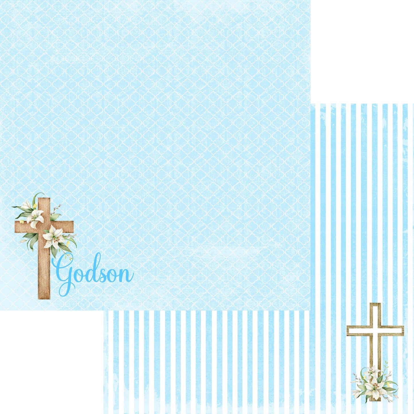 Holy Sacraments Collection Godson 12 x 12 Double-Sided Scrapbook Paper by SSC Designs - 15 Pack