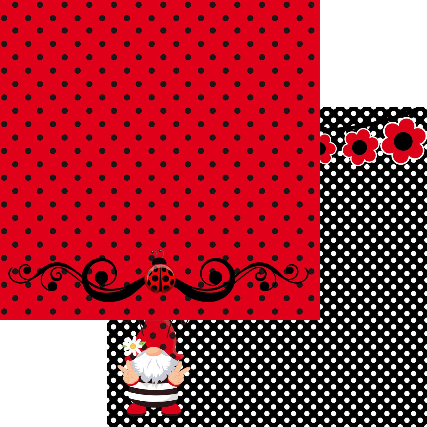 Ladybug Love Collection Peace Out 12 x 12 Double-Sided Scrapbook Paper by SSC Designs - 15 Pack