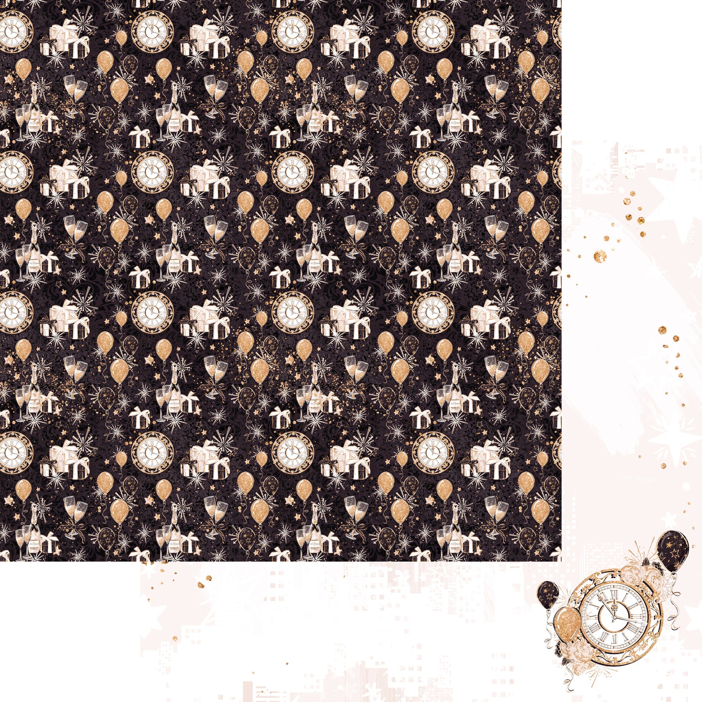 New Year's Eve 2023 Celebration Collection Countdown 12 x 12 Double-Sided Scrapbook Paper - 15 Pack