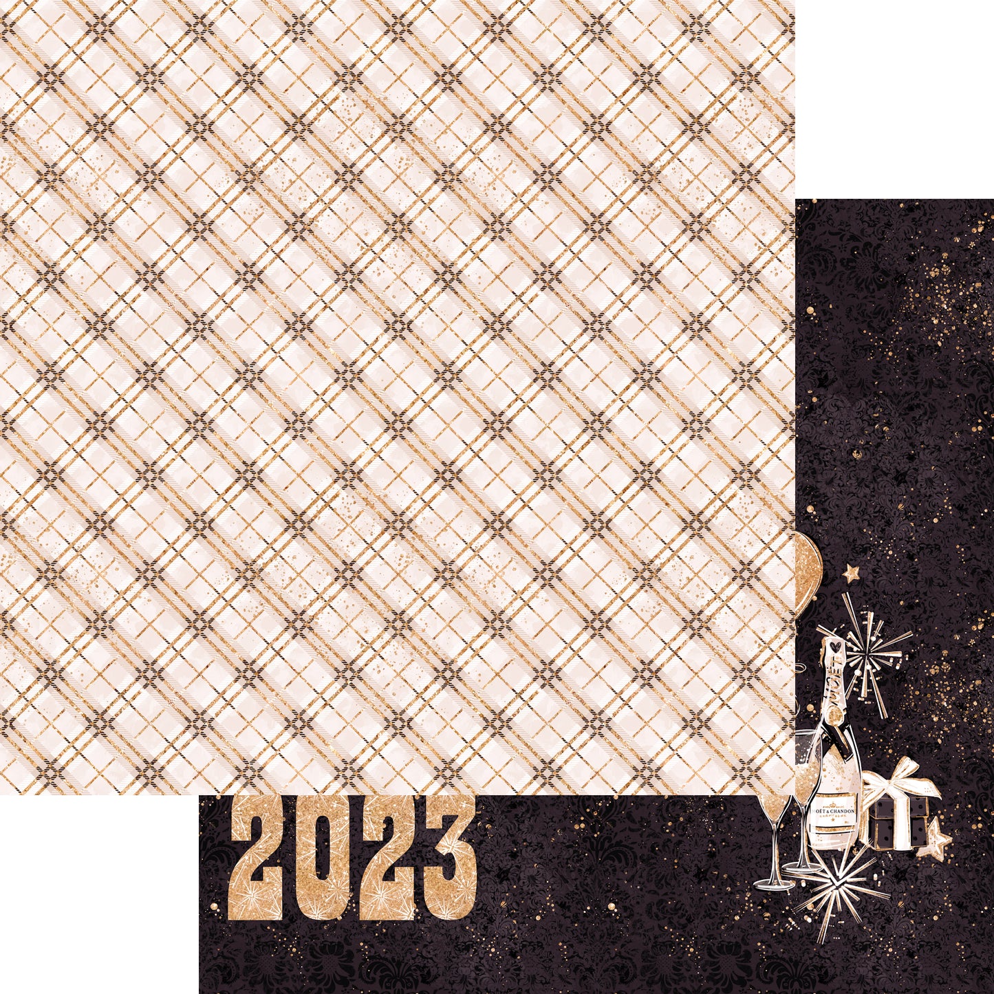 New Year's Eve 2023 Celebration Collection It's Here 12 x 12 Double-Sided Scrapbook Paper - 15 Pack