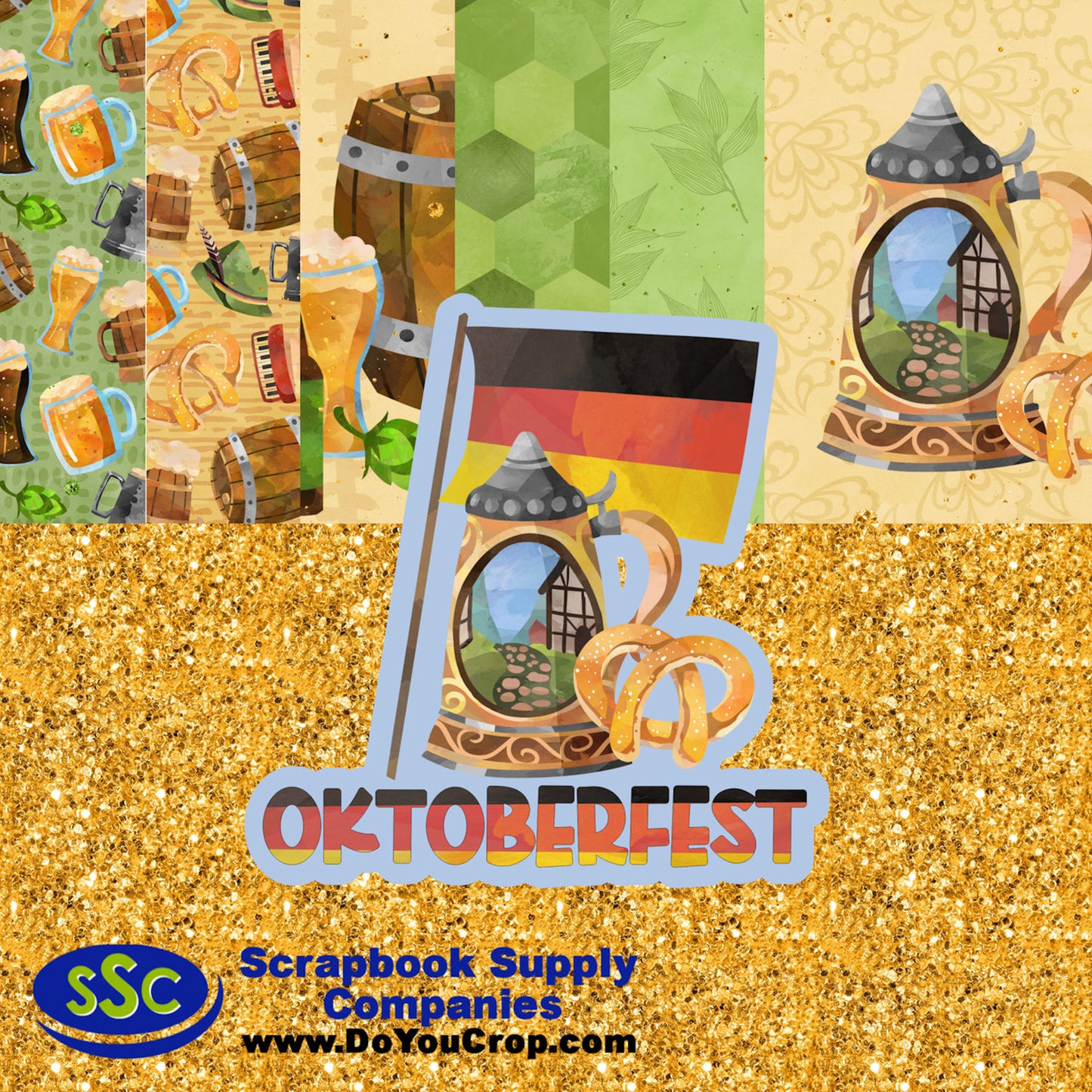 PhantasiaDesign's Oktoberfest 12 x 12 Scrapbook Paper Pack & Embellishment Kit - 3 Kits