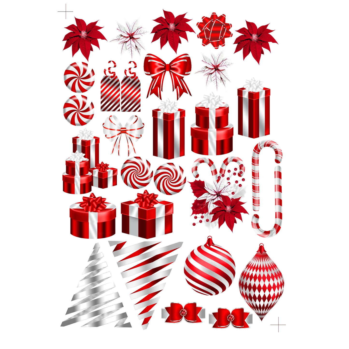 Peppermint Christmas Collection Laser Cut Ephemera Embellishments - 3 Packs