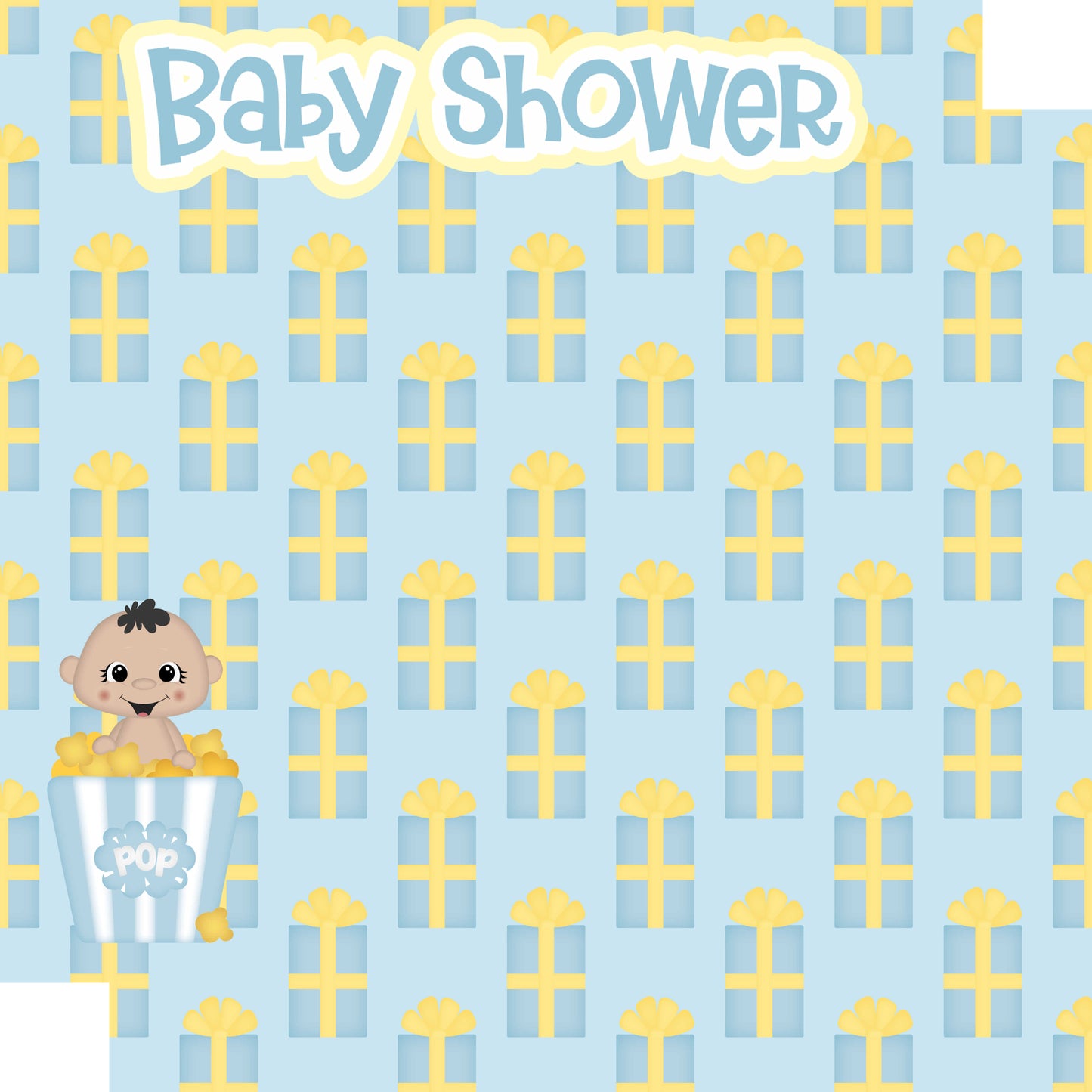 Ready To Pop Collection Baby Shower Boy 12 x 12 Double-Sided Scrapbook Paper - 15 Pack