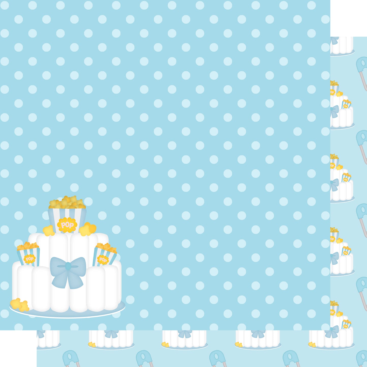 Ready To Pop Collection Diaper Cake 12 x 12 Double-Sided Scrapbook Paper - 15 Pack