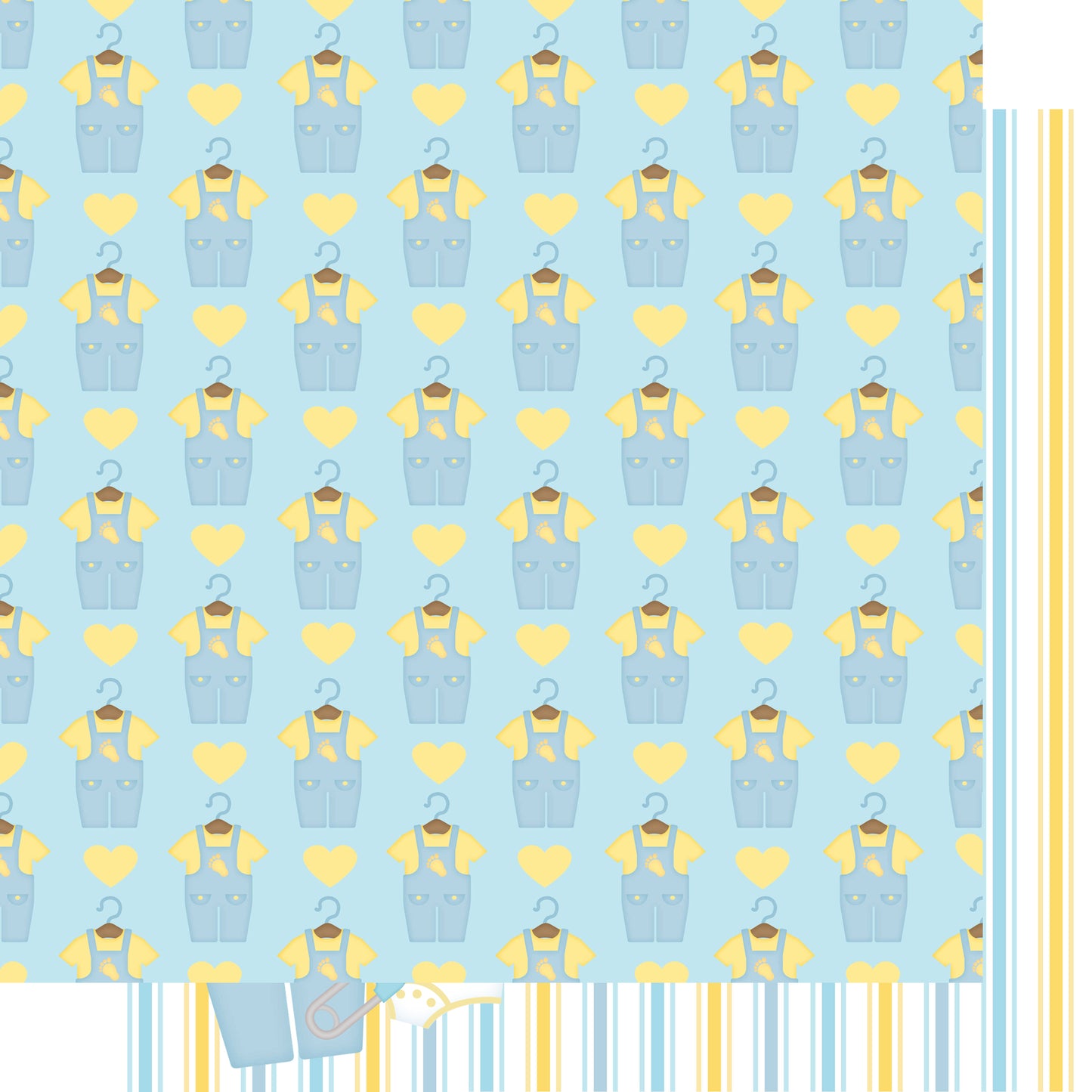 Ready To Pop Collection Onesie Boy 12 x 12 Double-Sided Scrapbook Paper - 15 Pack