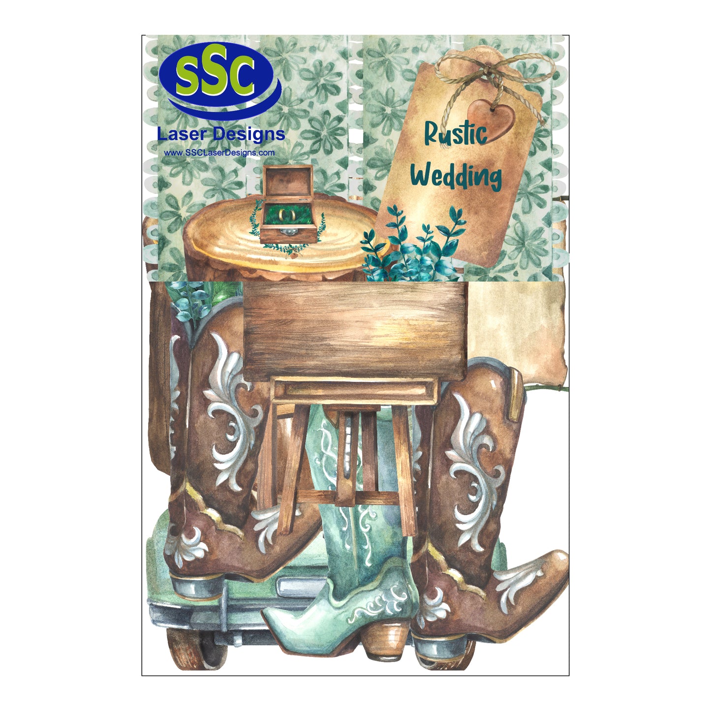 Rustic Wedding Collection Laser Cut Ephemera Embellishments - 3 Packs