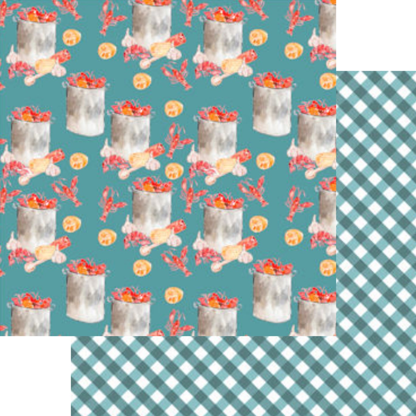 Seafood Boil Collection In The Pot 12 x 12 Double-Sided Scrapbook Paper - 15 Pack