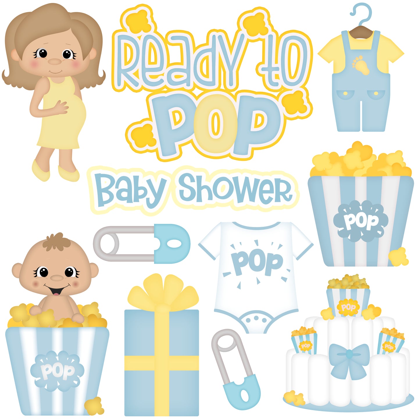 Ready To Pop Boy Laser Cut Ephemera Embellishments - 3 Packs