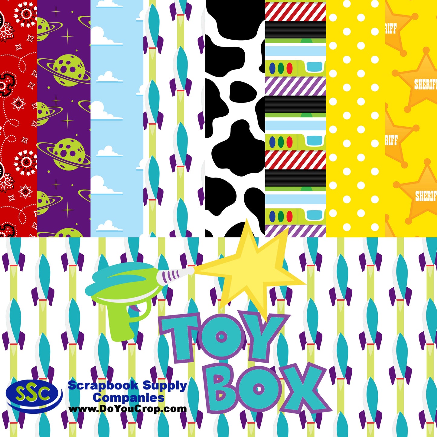 MNineDesign's Toy Box 12 x 12 Scrapbook Paper Pack Kit - 3 Kits