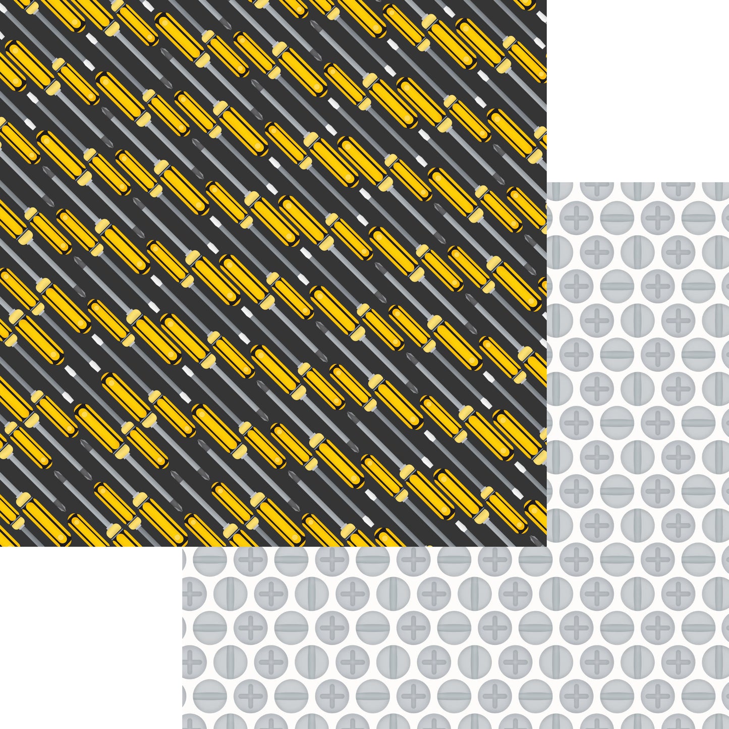 Toolbox Time Collection Screwdrivers 12 x 12 Double-Sided Scrapbook Paper - 15 Pack