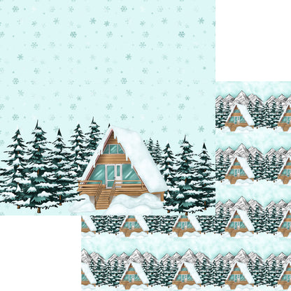 Phantasia Design's Snow Business Collection Chalet 12 x 12 Double-Sided Scrapbook Paper - 15 Pack