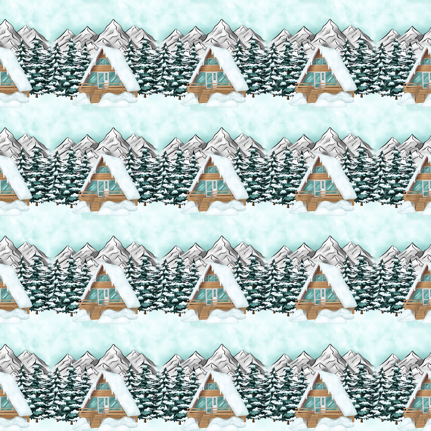 Phantasia Design's Snow Business Collection Chalet 12 x 12 Double-Sided Scrapbook Paper - 15 Pack