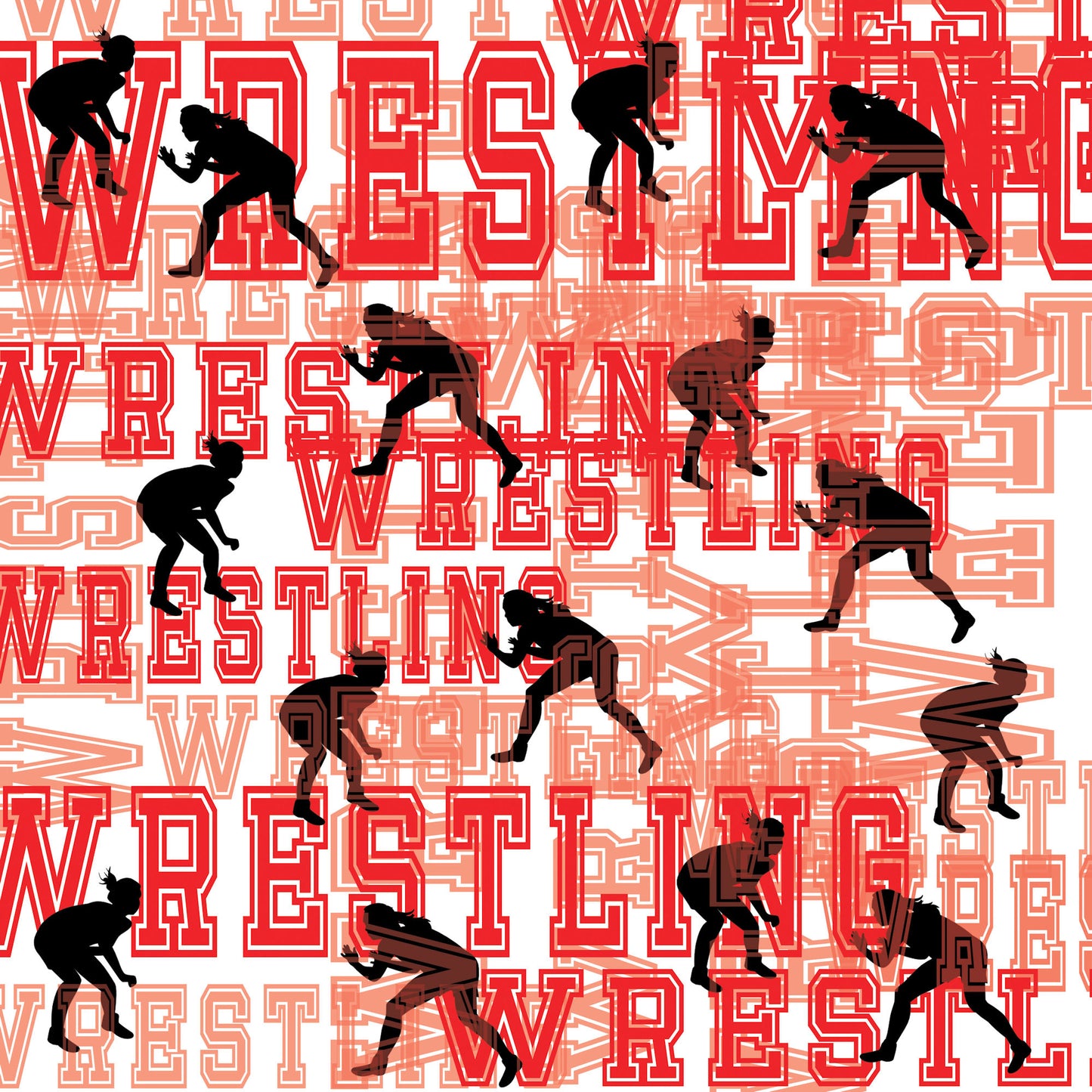 Female Wrestling Collection Wrestling Collage 2 12 x 12 Double-Sided Scrapbook Paper - 15 Pack