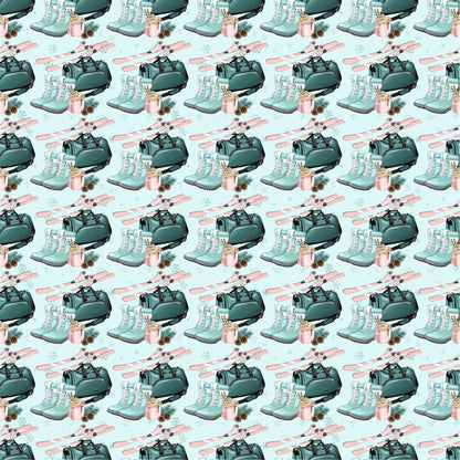 Phantasia Design's Snow Business Collection Ski Trip 12 x 12 Double-Sided Scrapbook Paper - 15 Pack