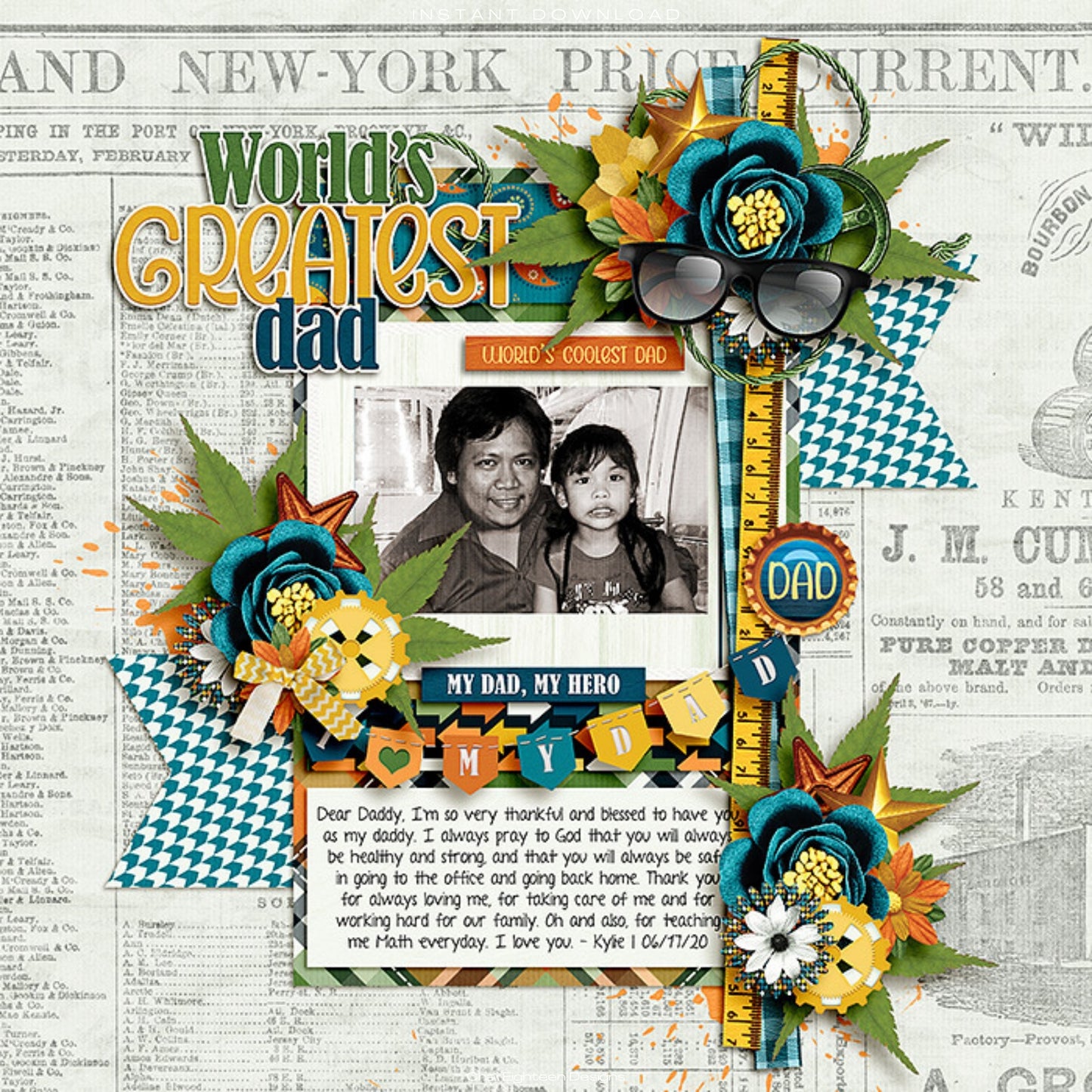 Best Dad Ever Collection Laser Cut Scrapbook Ephemera Embellishments by SSC Designs - 3 Packs