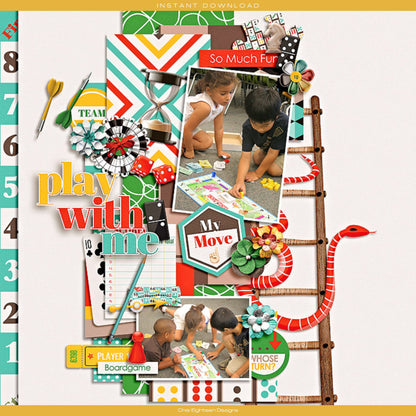 Game Night 12 x 12 Scrapbook Paper & Embellishment Kit by SSC Designs - 3 Kits